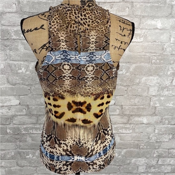 1.State Sleeveless Leopard Print Blouse - Picture 2 of 5